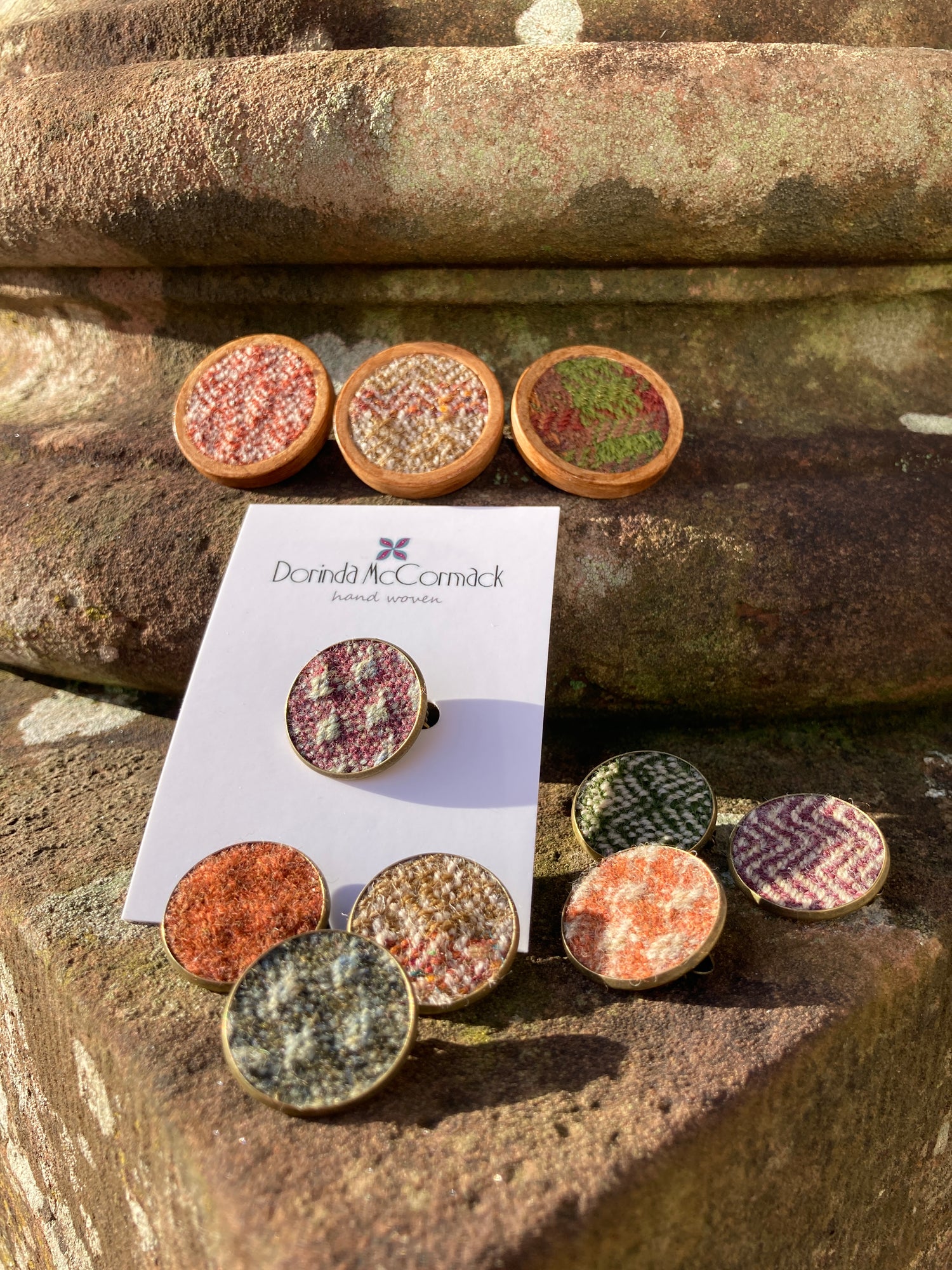 Brass Brooch | Handwoven Irish Tweed