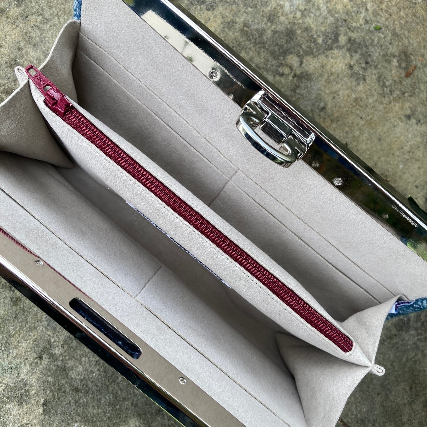 Blue and Burgandy Cream Wallet